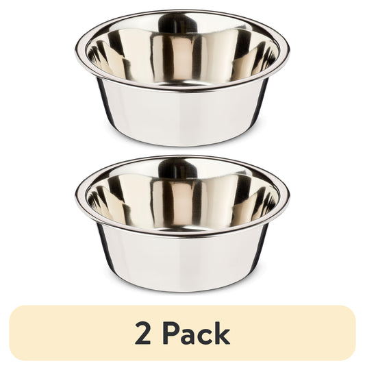 (2 Pack)  Stainless Steel Dog Bowl with Paws for Medium Sized Dogs
