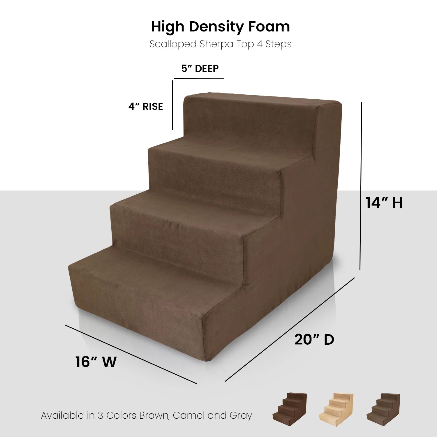Deluxe High-Density Foam 4-Step Pet Stairs for Dogs and Cats - Durable, Lightweight, and Portable Staircase for Easy Mobility Assistance
