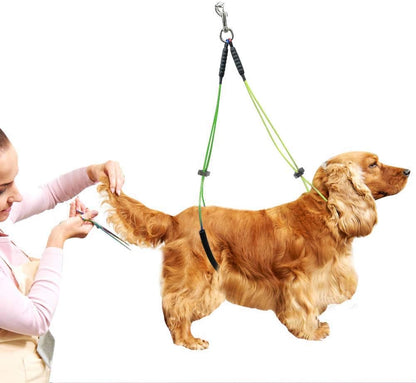 Oumefar Adjustable Pet Grooming Leash No-Sit Haunch Holder Restraint Wash Choker Dogs Cats Grooming Table Arm(Yellow+Green)