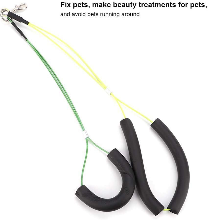Oumefar Adjustable Pet Grooming Leash No-Sit Haunch Holder Restraint Wash Choker Dogs Cats Grooming Table Arm(Yellow+Green)