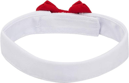 ZTON Handcrafted Adjustable Formal Pet Bowtie Collar Neck Tie for Dogs & Cats (S, Red)