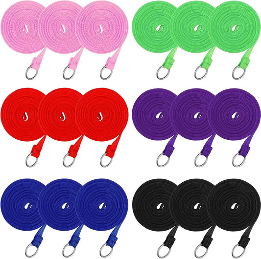 Weewooday 18 Pcs Slip Leads for Dogs with O-Ring, 6 Ft Colorful Slip Dog Leash for Small Medium Puppy Cats Grooming Shelter Rescues Walking Training(Colorful B)