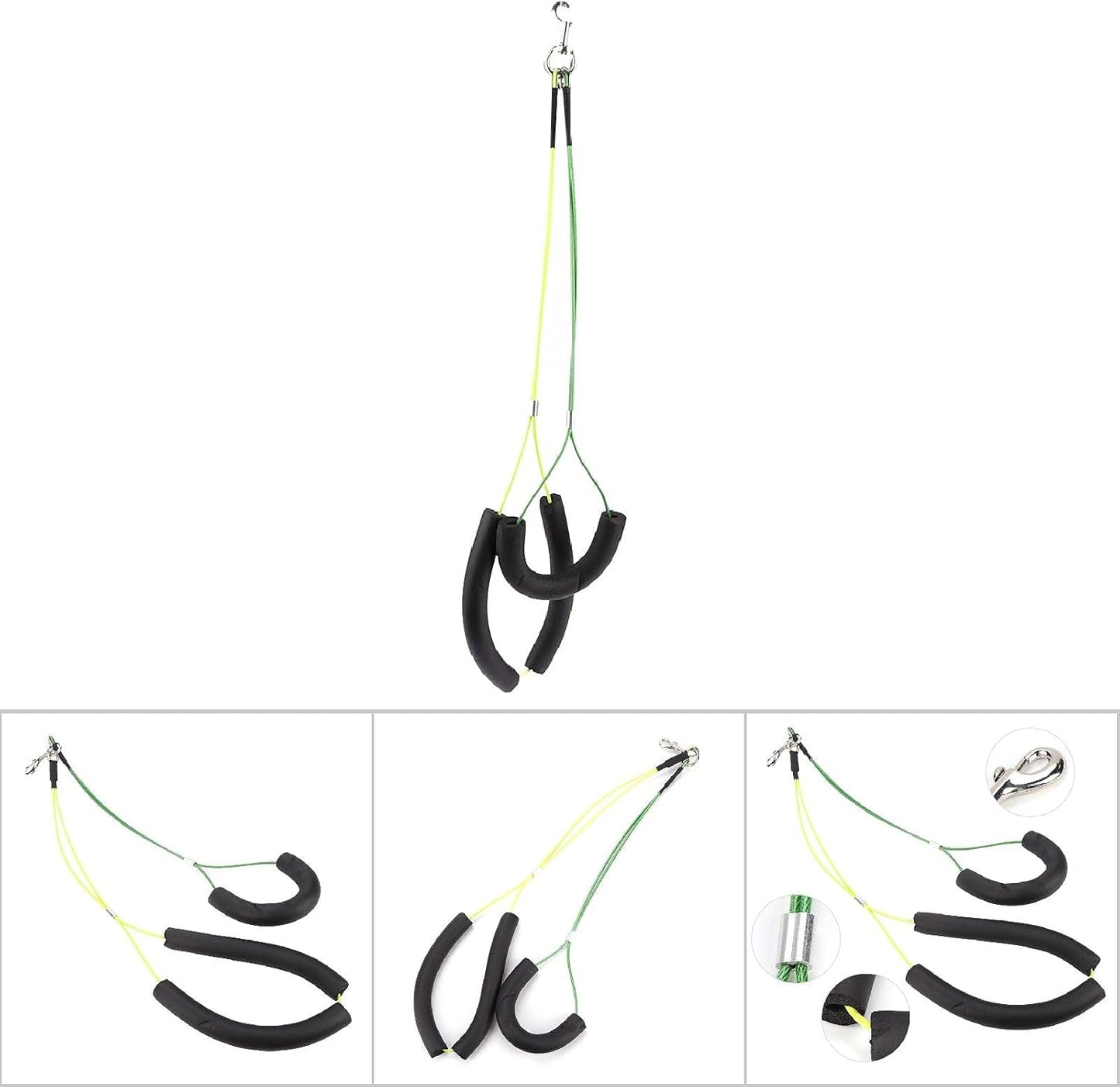 Oumefar Adjustable Pet Grooming Leash No-Sit Haunch Holder Restraint Wash Choker Dogs Cats Grooming Table Arm(Yellow+Green)